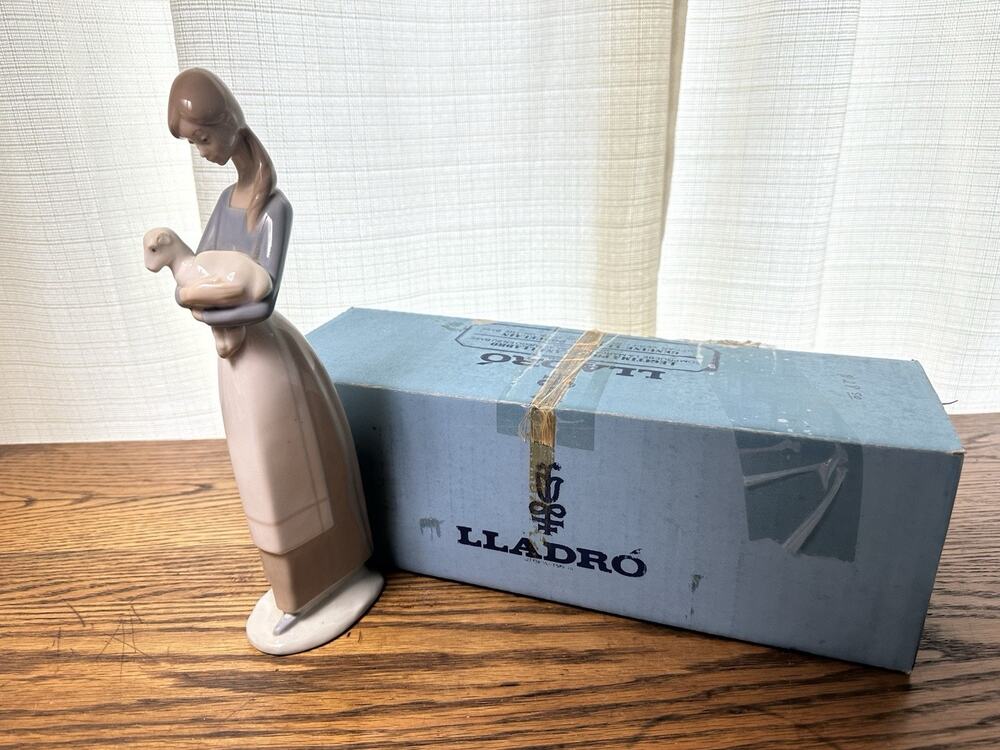 Lladro Figurine #4505 - “Girl With Lamb” (Lamb’s Ear Missing)